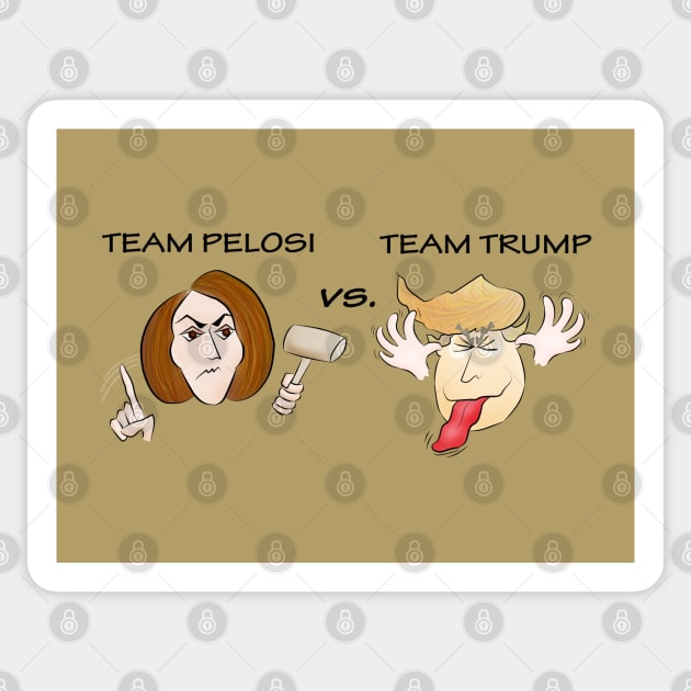 pelosi vs trump Sticker by shackledlettuce